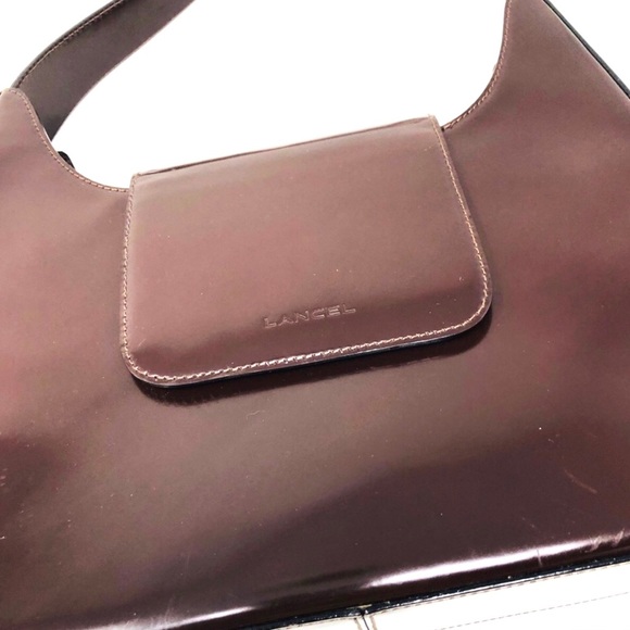 LANCEL Paris dark burgundy structured leather purse, made in Italy - Picture 6 of 7